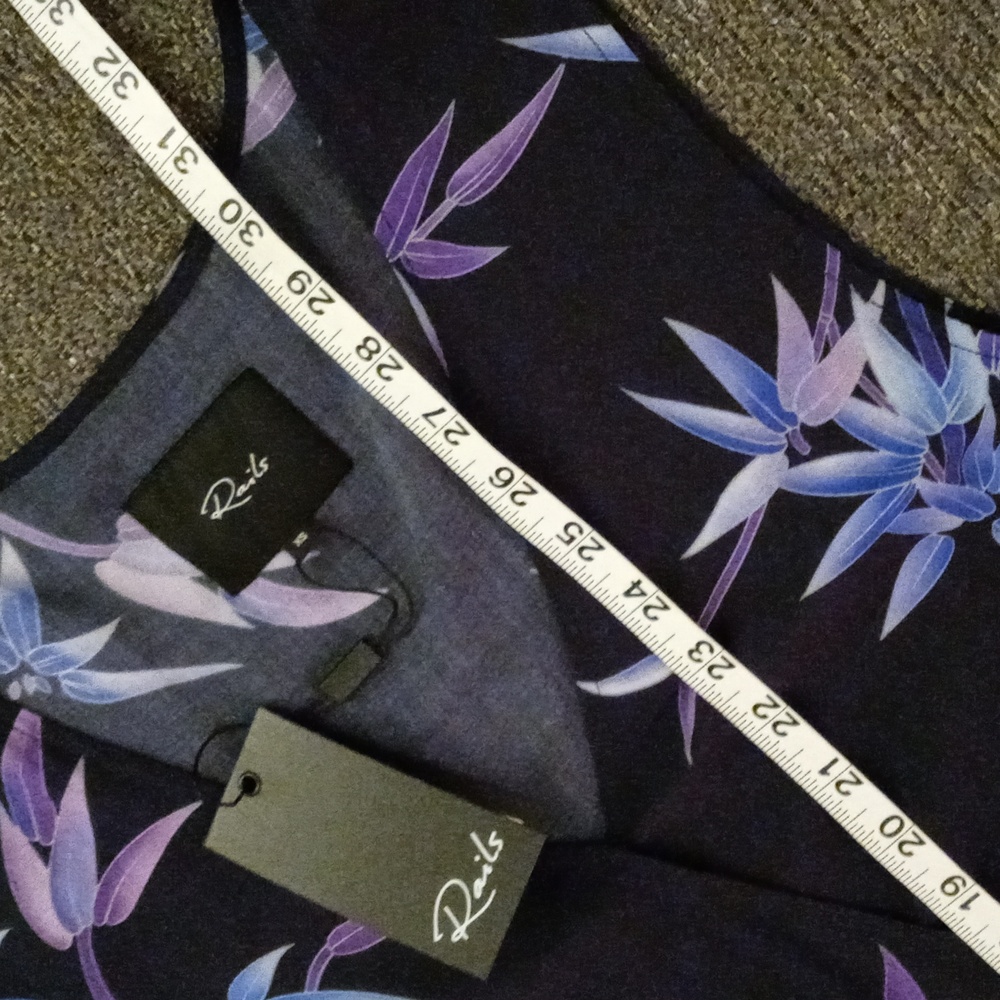 🆕️ 💜HTF Rails💜 - Riley Navy/Purple Wisteria Print Romper - Picture 12 of 14